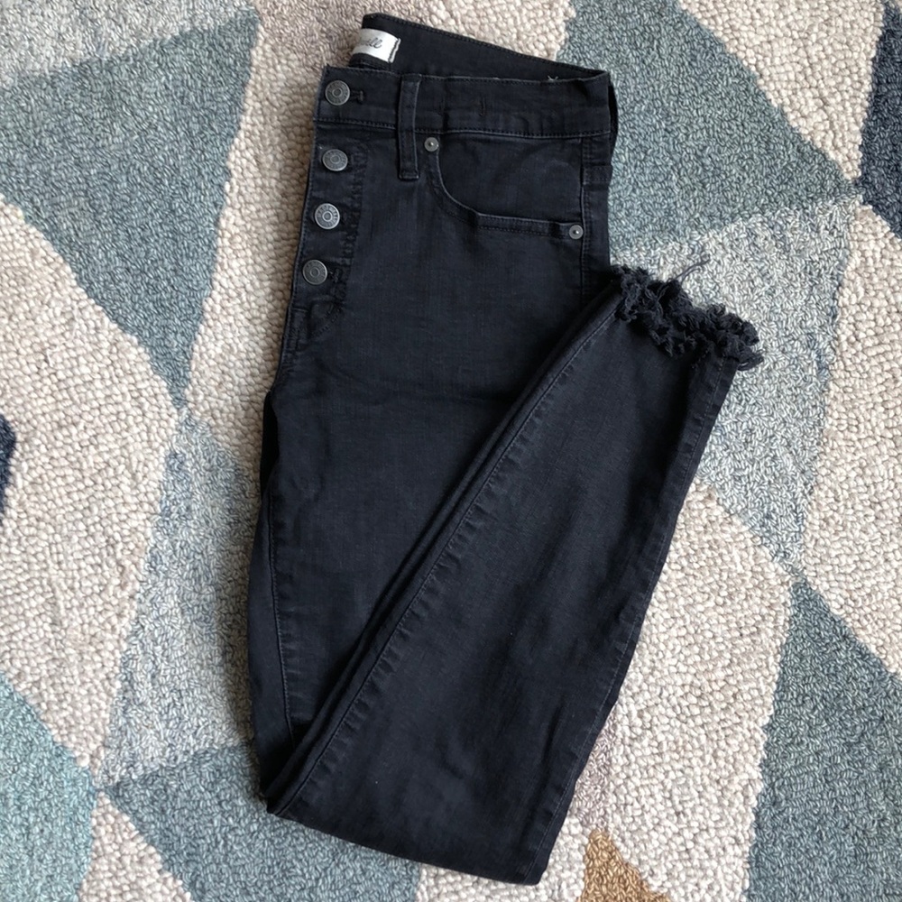 Madewell 9” skinny jeans Berkley Black Button fly